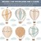 Hot Air Balloon Wall Decals - Removable & Reusable Fabric Wall Stickers, Nursery and Kid's Room Wall Decor
